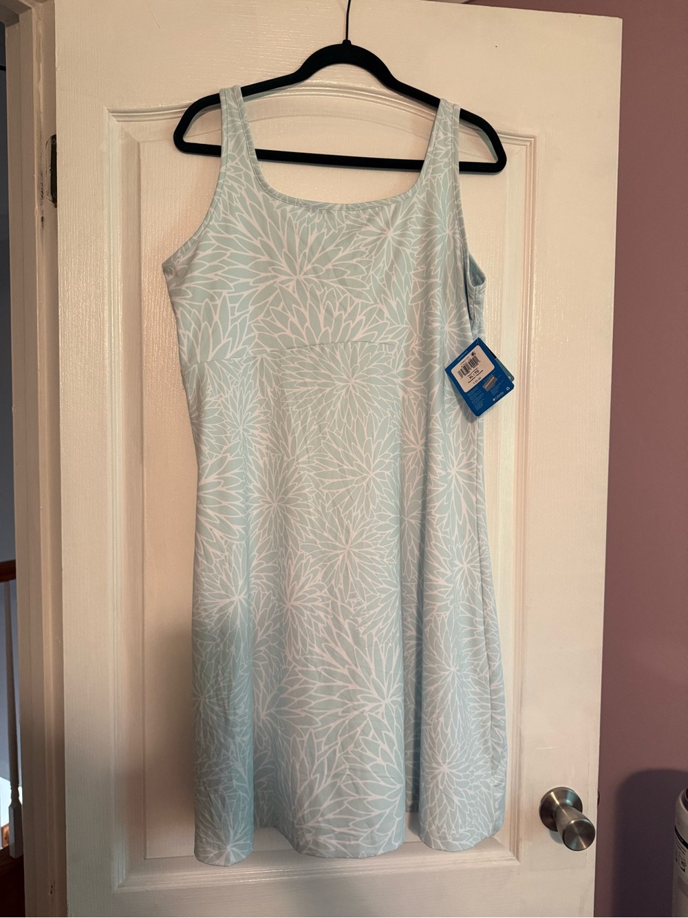 Columbia Light Blue & White Floral Tank Dress